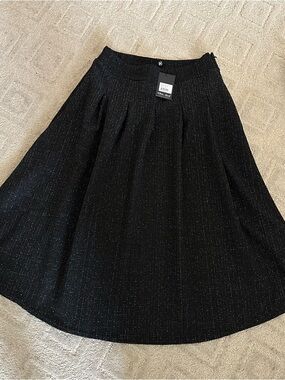 White Mark Black Sparkle A-Line Skirt